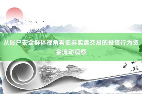 从账户安全群体视角看证券实盘交易的投资行为资金流动观察