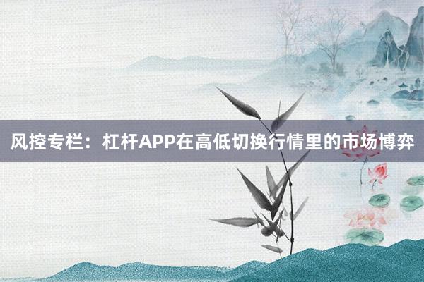 风控专栏：杠杆APP在高低切换行情里的市场博弈