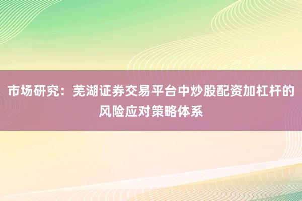 市场研究：芜湖证券交易平台中炒股配资加杠杆的风险应对策略体系