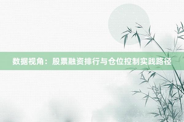 数据视角：股票融资排行与仓位控制实践路径