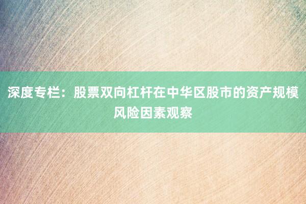 深度专栏：股票双向杠杆在中华区股市的资产规模风险因素观察