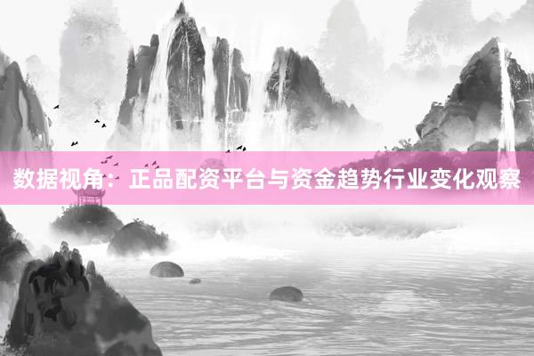 数据视角：正品配资平台与资金趋势行业变化观察