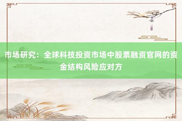 市场研究：全球科技投资市场中股票融资官网的资金结构风险应对方