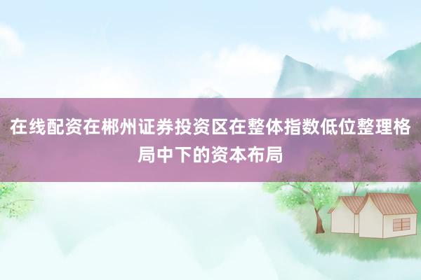 在线配资在郴州证券投资区在整体指数低位整理格局中下的资本布局