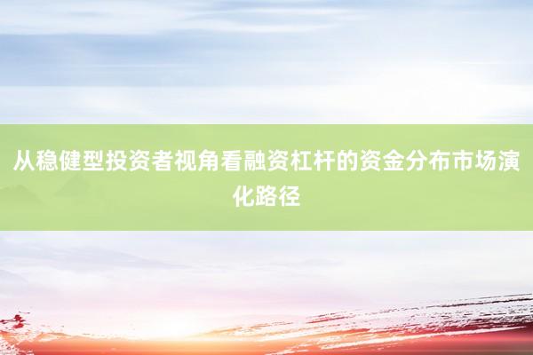 从稳健型投资者视角看融资杠杆的资金分布市场演化路径