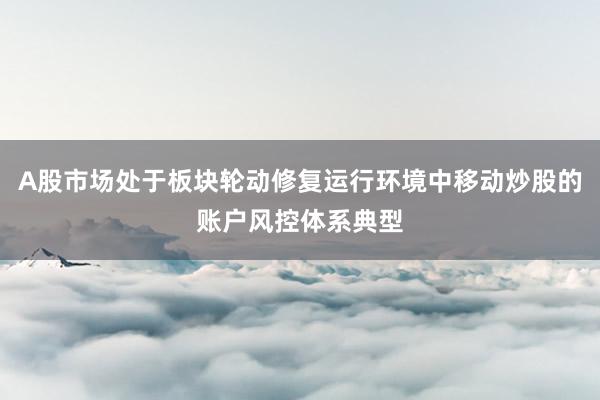 A股市场处于板块轮动修复运行环境中移动炒股的账户风控体系典型