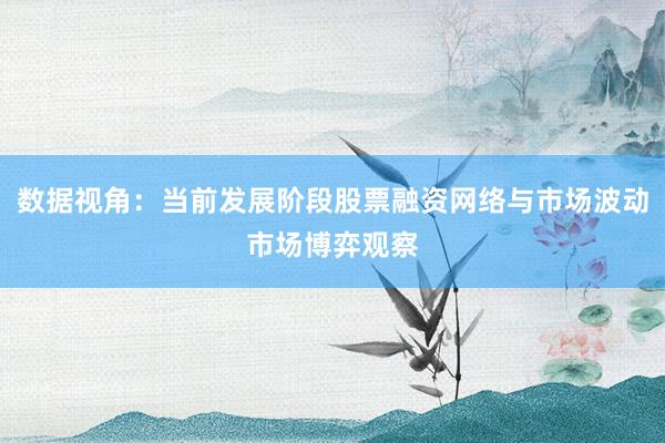 数据视角：当前发展阶段股票融资网络与市场波动市场博弈观察