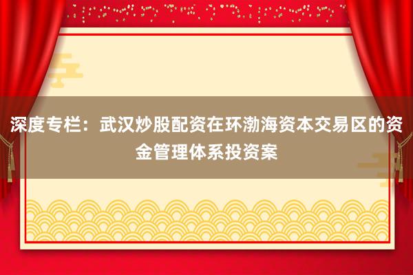 深度专栏：武汉炒股配资在环渤海资本交易区的资金管理体系投资案
