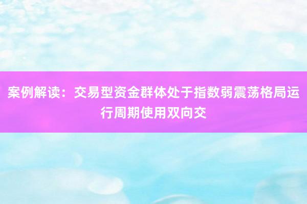 案例解读：交易型资金群体处于指数弱震荡格局运行周期使用双向交