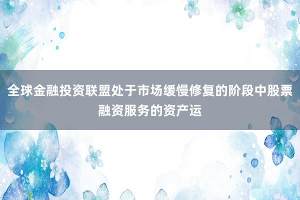 全球金融投资联盟处于市场缓慢修复的阶段中股票融资服务的资产运