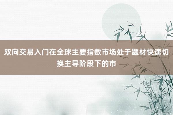 双向交易入门在全球主要指数市场处于题材快速切换主导阶段下的市