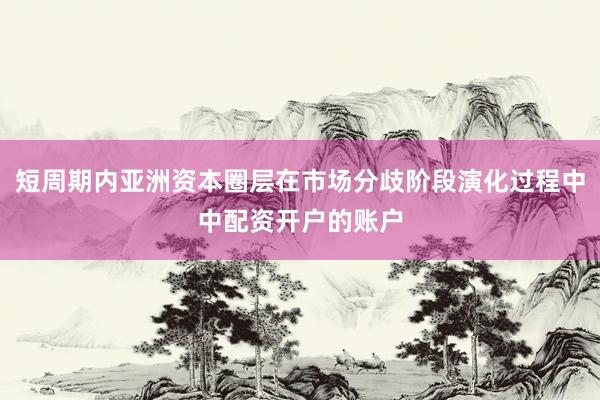 短周期内亚洲资本圈层在市场分歧阶段演化过程中中配资开户的账户