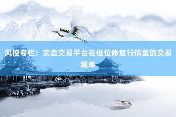 风控专栏：实盘交易平台在低位修复行情里的交易频率