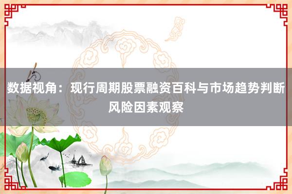 数据视角：现行周期股票融资百科与市场趋势判断风险因素观察