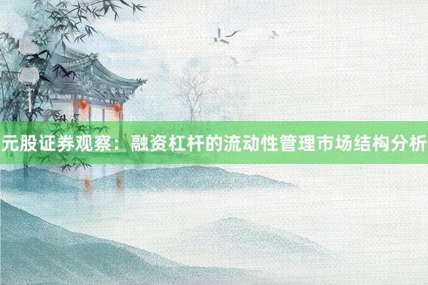 元股证券观察：融资杠杆的流动性管理市场结构分析