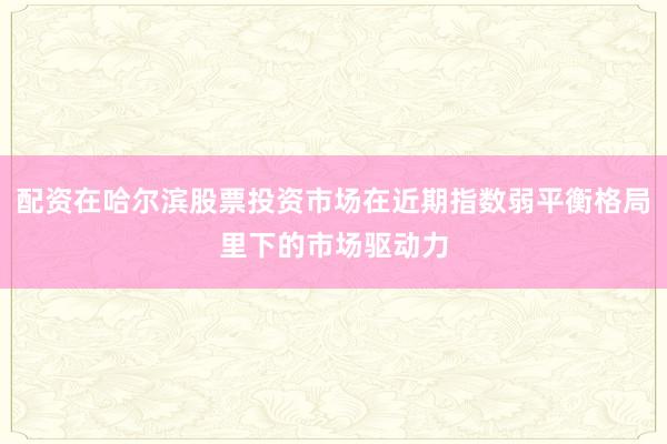 配资在哈尔滨股票投资市场在近期指数弱平衡格局里下的市场驱动力