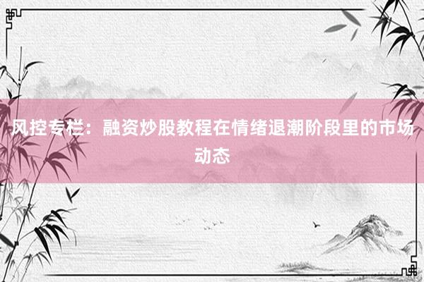 风控专栏：融资炒股教程在情绪退潮阶段里的市场动态