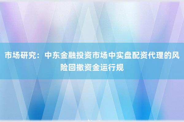 市场研究：中东金融投资市场中实盘配资代理的风险回撤资金运行规