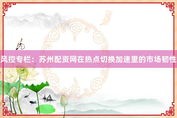 风控专栏：苏州配资网在热点切换加速里的市场韧性