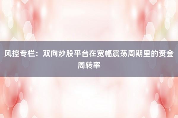 风控专栏：双向炒股平台在宽幅震荡周期里的资金周转率