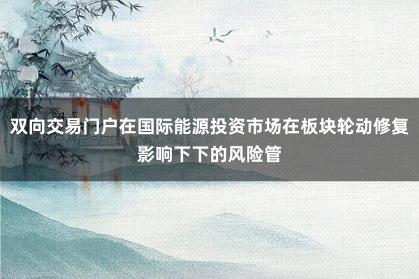 双向交易门户在国际能源投资市场在板块轮动修复影响下下的风险管