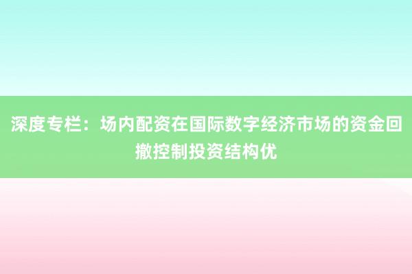 深度专栏：场内配资在国际数字经济市场的资金回撤控制投资结构优