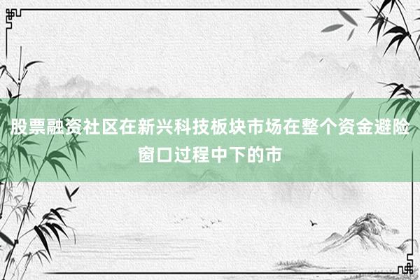 股票融资社区在新兴科技板块市场在整个资金避险窗口过程中下的市