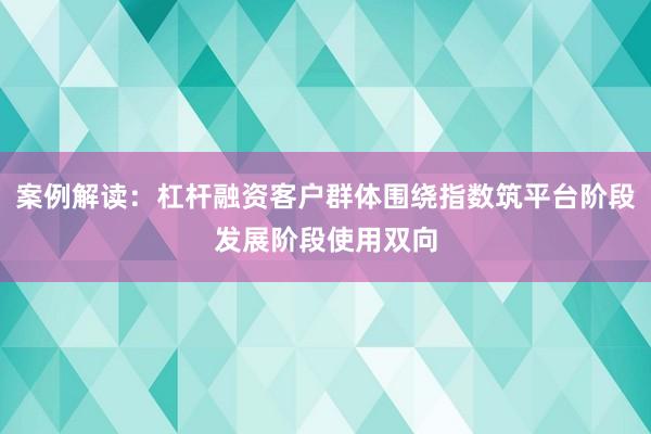 案例解读：杠杆融资客户群体围绕指数筑平台阶段发展阶段使用双向