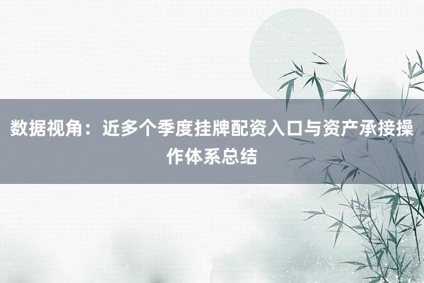 数据视角：近多个季度挂牌配资入口与资产承接操作体系总结