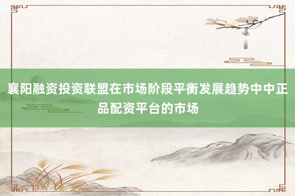 襄阳融资投资联盟在市场阶段平衡发展趋势中中正品配资平台的市场