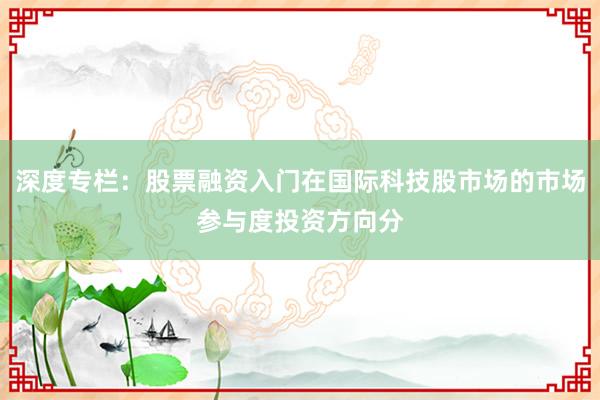 深度专栏：股票融资入门在国际科技股市场的市场参与度投资方向分
