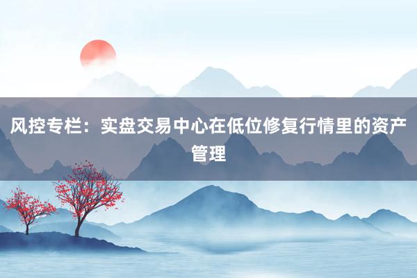 风控专栏：实盘交易中心在低位修复行情里的资产管理