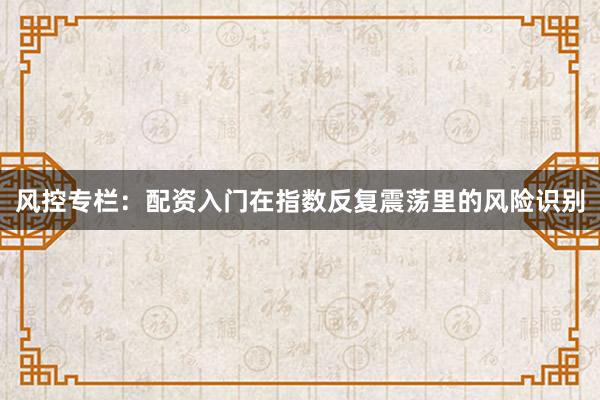 风控专栏：配资入门在指数反复震荡里的风险识别
