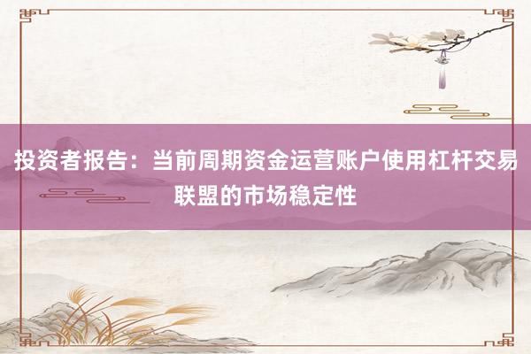 投资者报告：当前周期资金运营账户使用杠杆交易联盟的市场稳定性