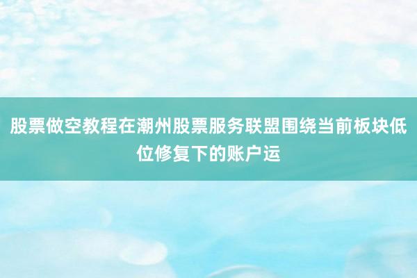 股票做空教程在潮州股票服务联盟围绕当前板块低位修复下的账户运
