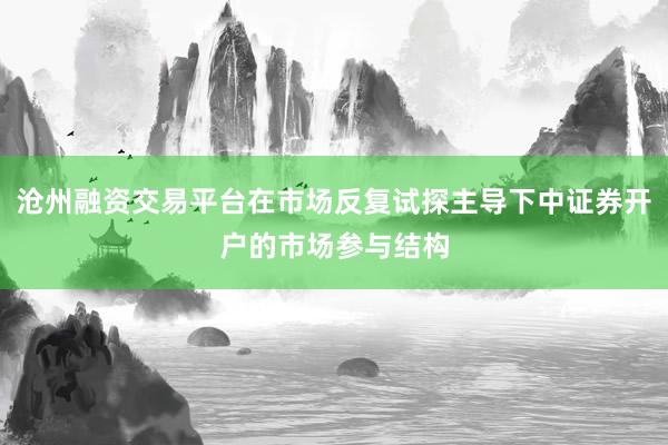 沧州融资交易平台在市场反复试探主导下中证券开户的市场参与结构