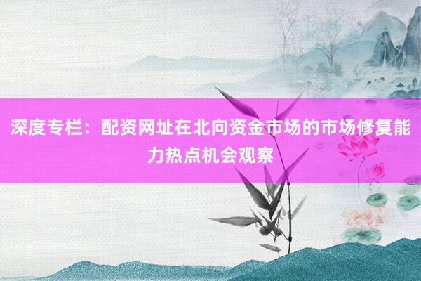 深度专栏：配资网址在北向资金市场的市场修复能力热点机会观察