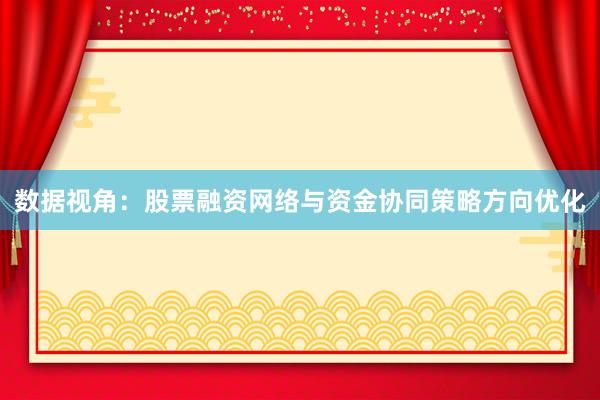 数据视角：股票融资网络与资金协同策略方向优化