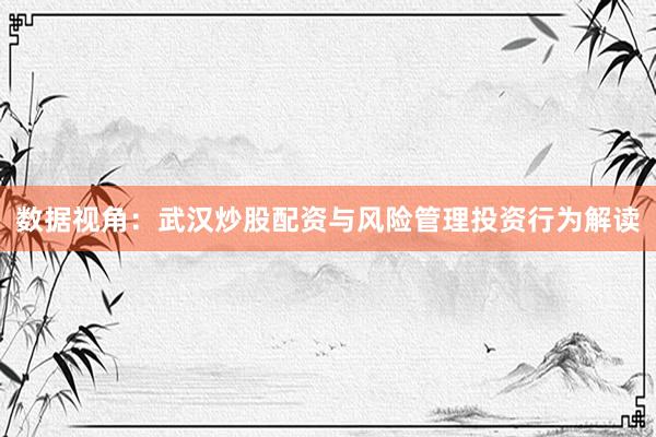 数据视角：武汉炒股配资与风险管理投资行为解读