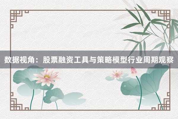 数据视角：股票融资工具与策略模型行业周期观察