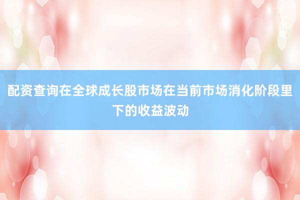 配资查询在全球成长股市场在当前市场消化阶段里下的收益波动