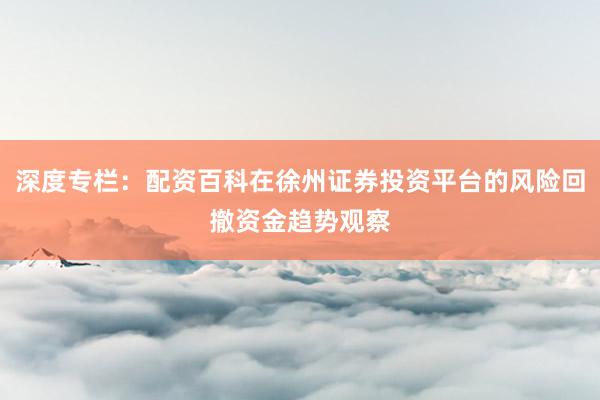 深度专栏：配资百科在徐州证券投资平台的风险回撤资金趋势观察