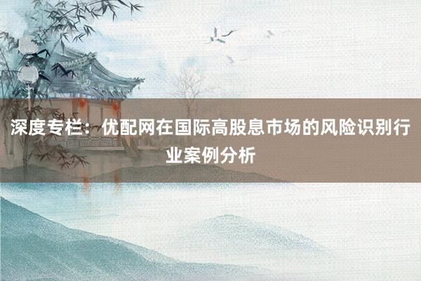 深度专栏：优配网在国际高股息市场的风险识别行业案例分析