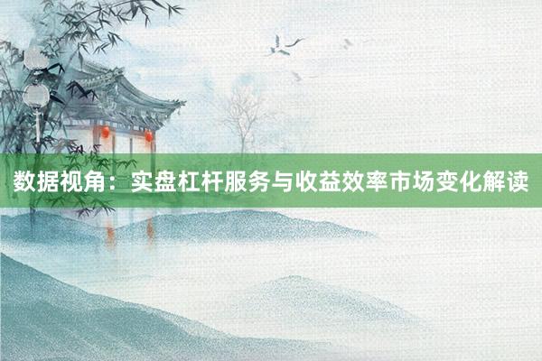 数据视角：实盘杠杆服务与收益效率市场变化解读