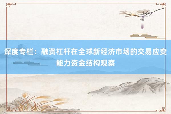 深度专栏：融资杠杆在全球新经济市场的交易应变能力资金结构观察