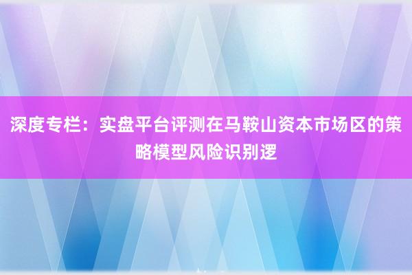 深度专栏：实盘平台评测在马鞍山资本市场区的策略模型风险识别逻