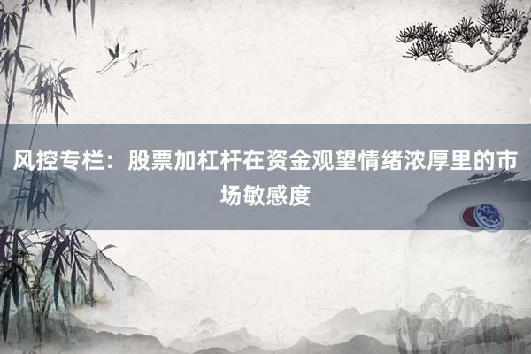 风控专栏：股票加杠杆在资金观望情绪浓厚里的市场敏感度