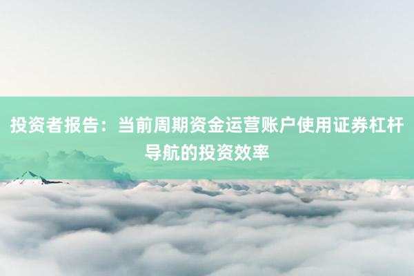 投资者报告：当前周期资金运营账户使用证券杠杆导航的投资效率