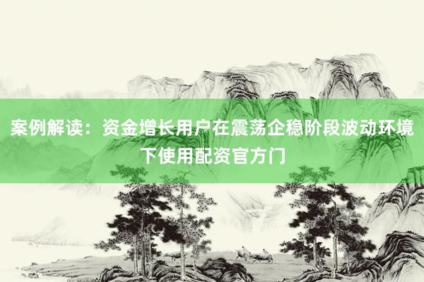 案例解读：资金增长用户在震荡企稳阶段波动环境下使用配资官方门
