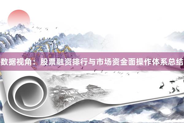 数据视角：股票融资排行与市场资金面操作体系总结